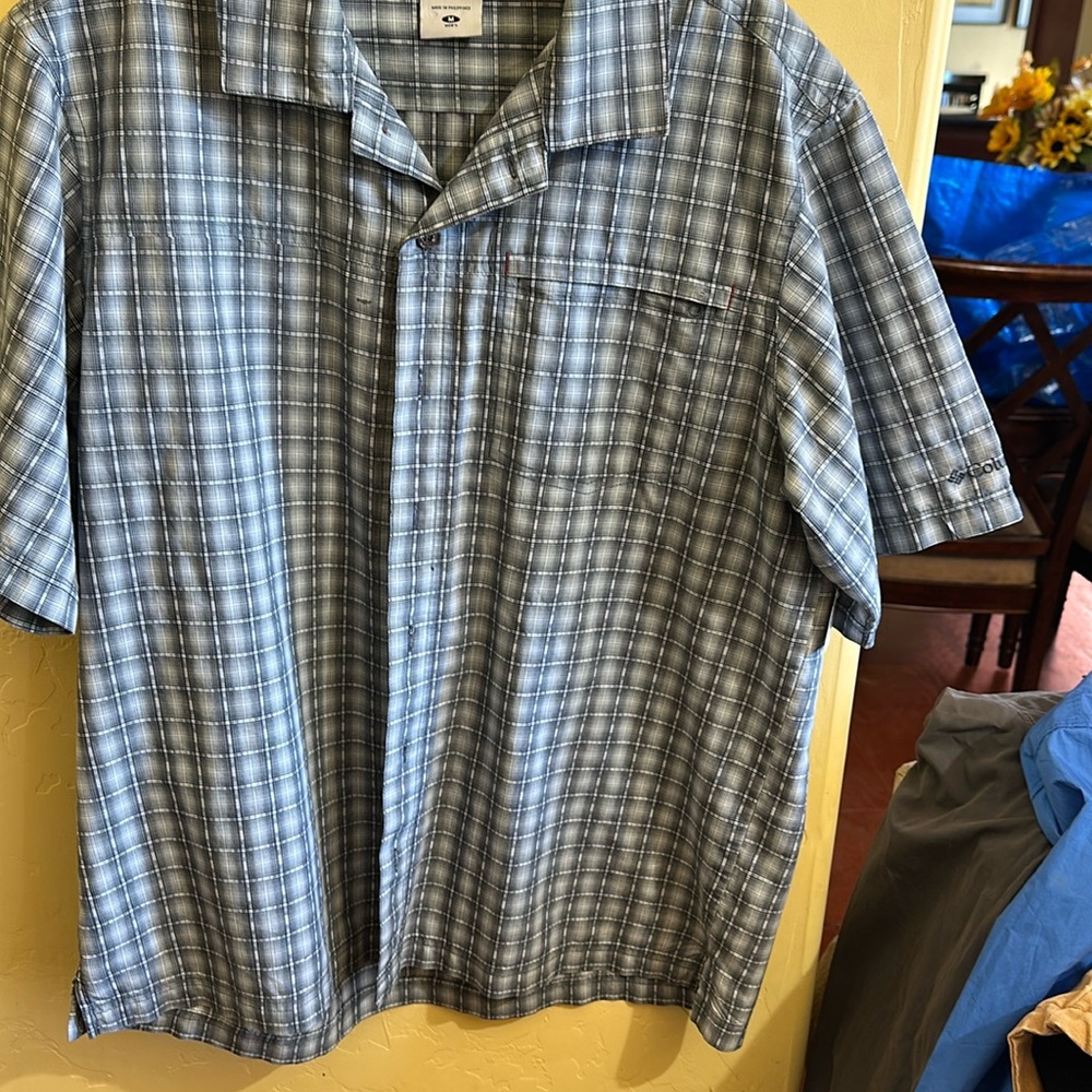 Columbia Men's Gray Plaid Shirt